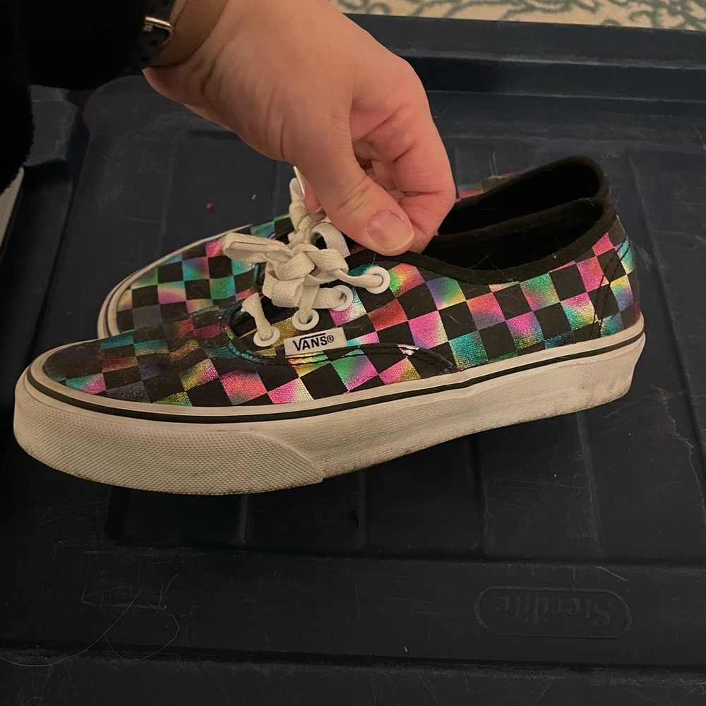 Vans Authentic Rainbow Checkerboard Sneakers Wome… - image 4